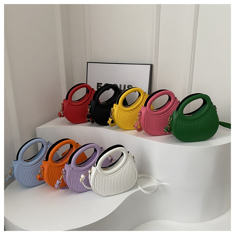 Dopamine Striped PU Shoulder Bag