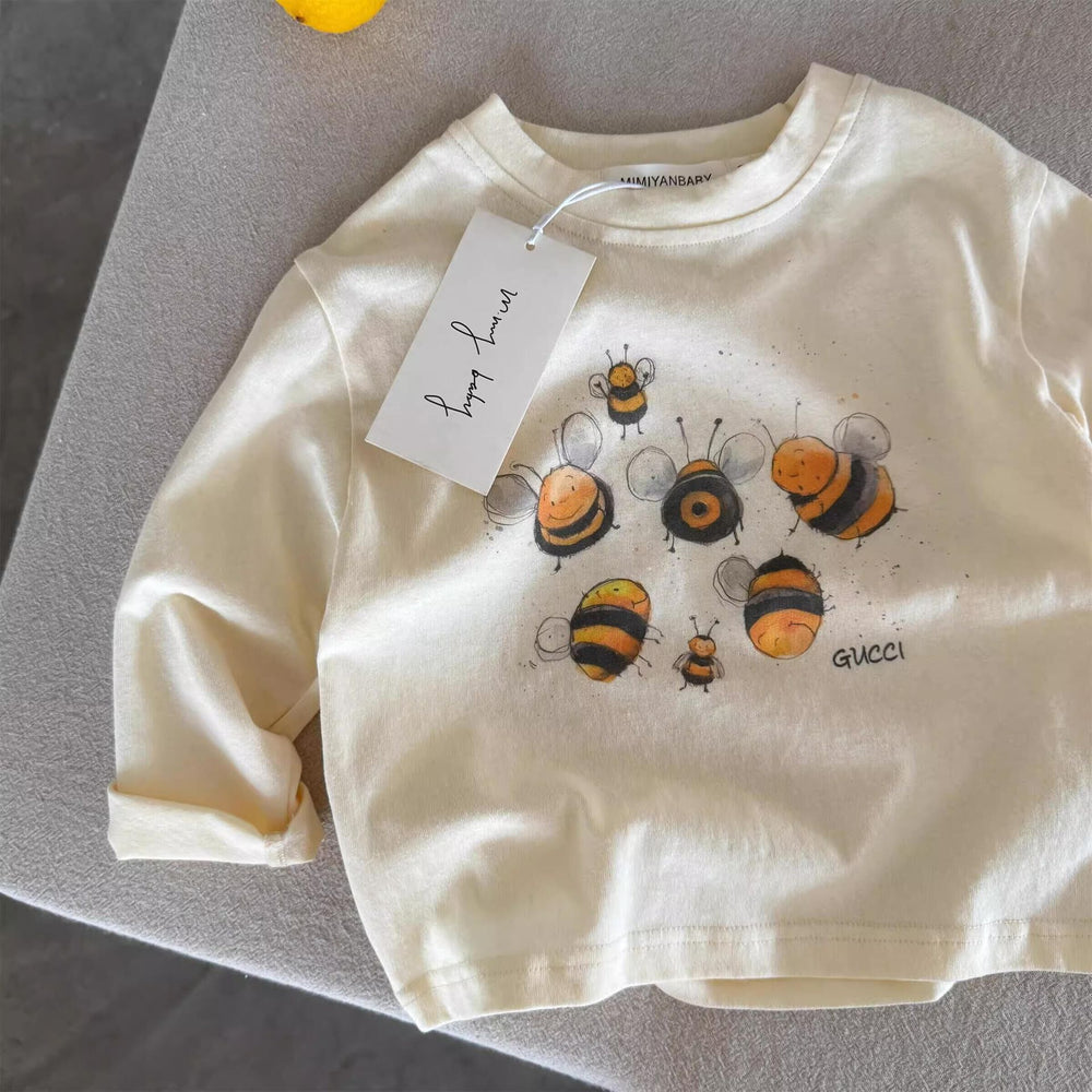 Kids Cartoon Cotton T-Shirt Long Sleeve Boys & Girls Top