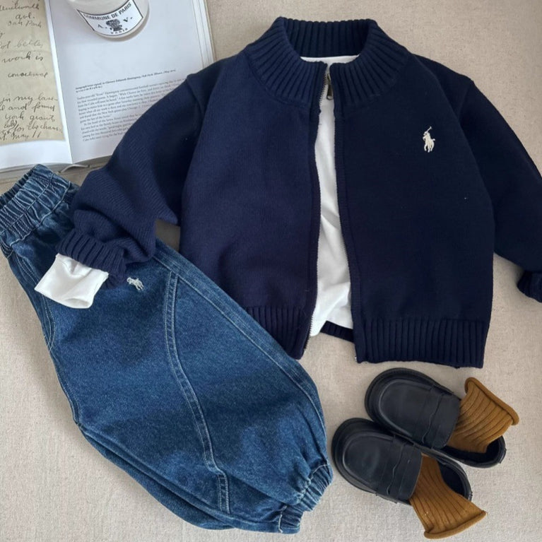 Kids Striped Knitted Cardigan Spring & Autumn Sweater