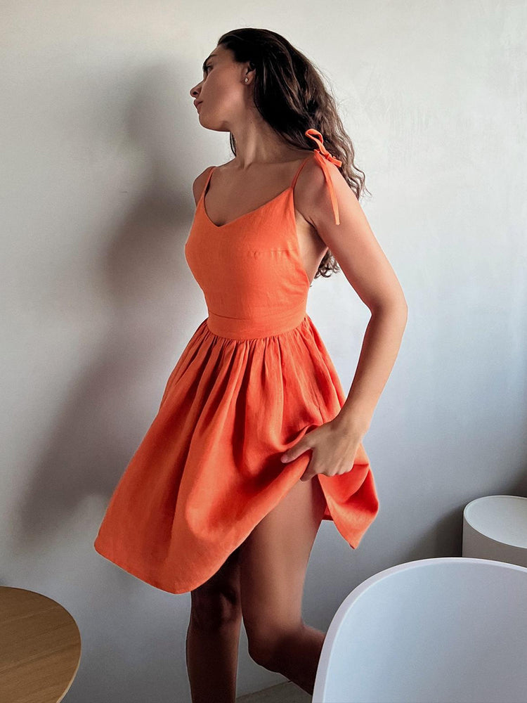 Chic Backless High-Waist Mini Dress