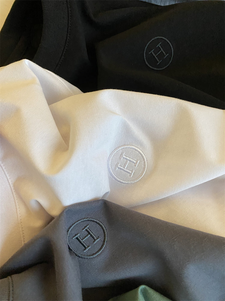 H Skin-friendly soft cotton men's t-shirt