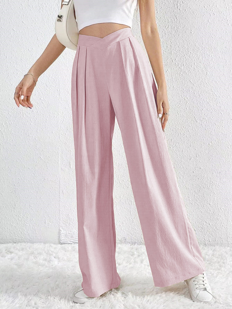 Cross Waist Draped Pleated Trousers