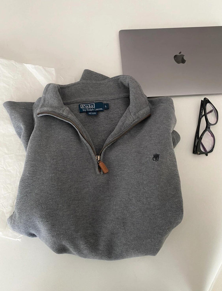 Ralph Lauren Sweatshirt mit Pony-Logo und halbem Reißverschluss