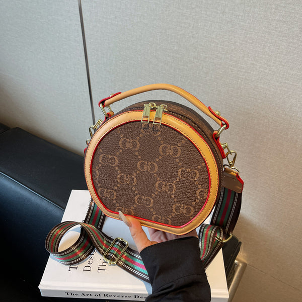 Trendy Luxury Round Handbag Crossbody & Shoulder Style