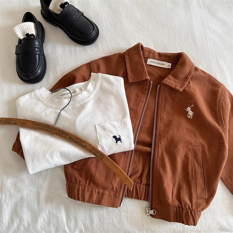 Kindermantel mit Revers und Reißverschluss, Frühling &amp; Herbst, Jungen &amp; Mädchen 