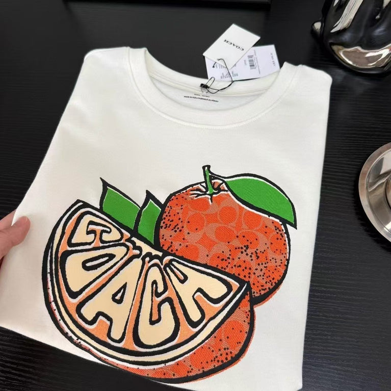Coach Bio-Baumwoll-Freizeit-T-Shirt in Orange