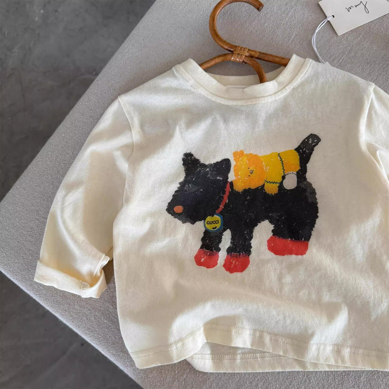 Kids Cartoon Cotton T-Shirt Long Sleeve Boys & Girls Top