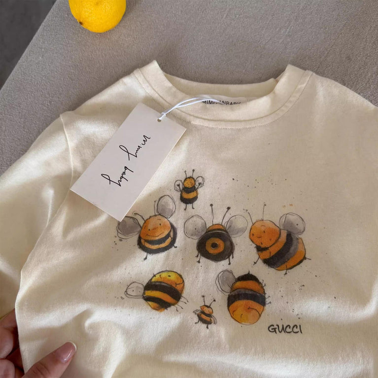 Kids Cartoon Cotton T-Shirt Long Sleeve Boys & Girls Top