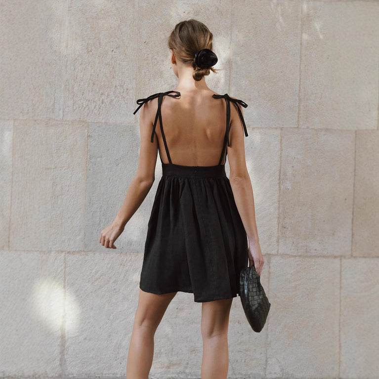 Chic Backless High-Waist Mini Dress