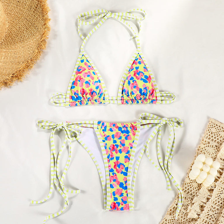 Strappy Contrast Bikini