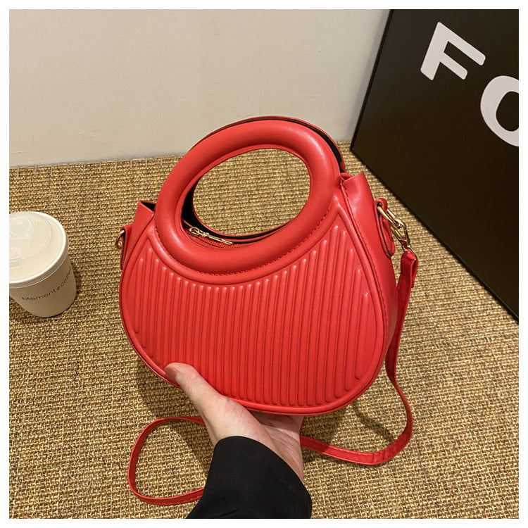 Dopamine Striped PU Shoulder Bag