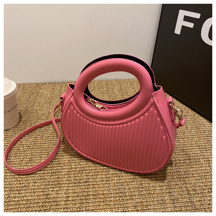 Dopamine Striped PU Shoulder Bag