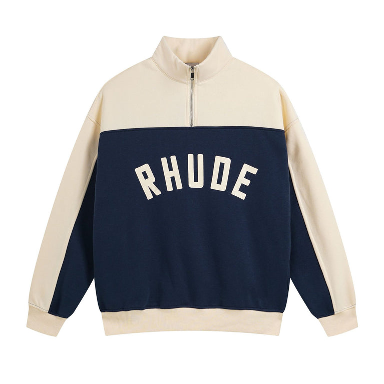 RHUDE Unisex sports half zipper sweatshirt pants set