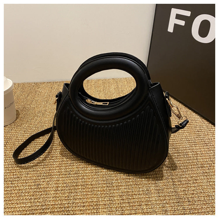 Dopamine Striped PU Shoulder Bag