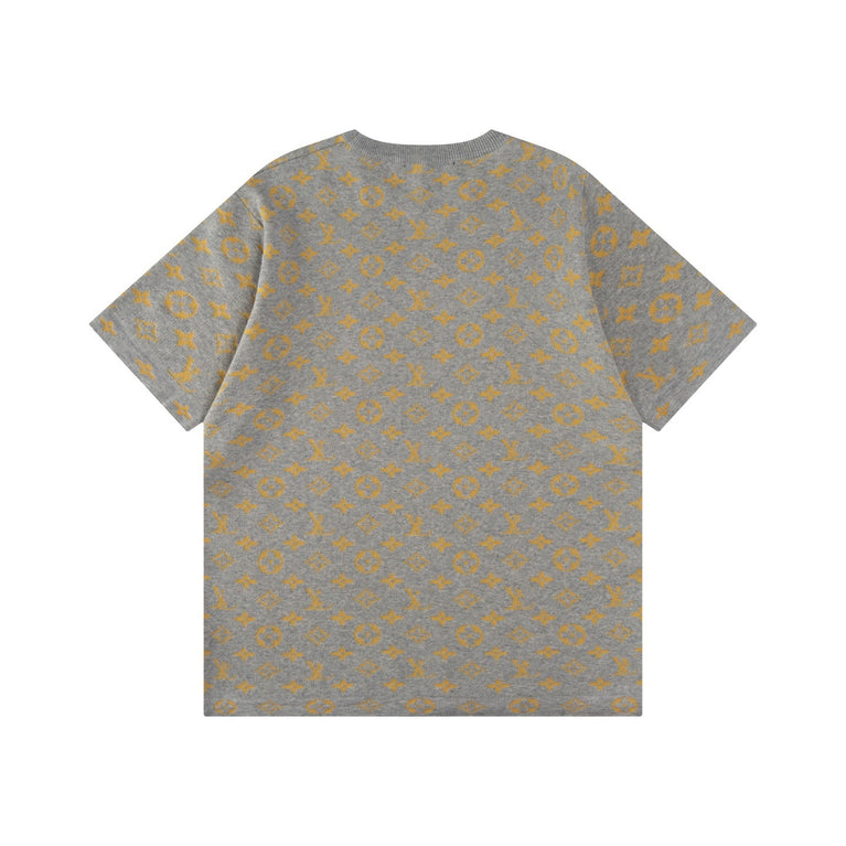Jacquard wool knit casual loose sleeve T-shirt
