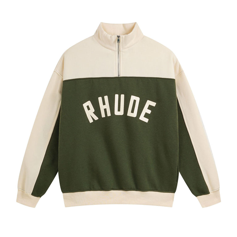 RHUDE Unisex sports half zipper sweatshirt pants set