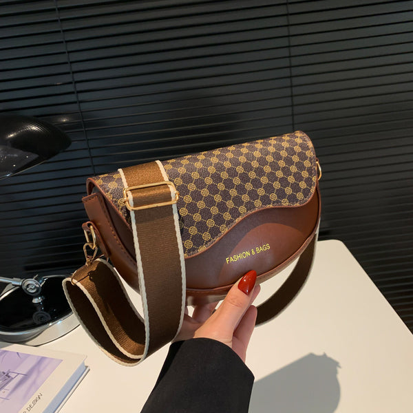 Niche Clover & Leopard Pattern Crossbody Bag