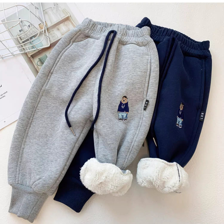 Boys Winter Thickened Lamb Wool Sweatpants