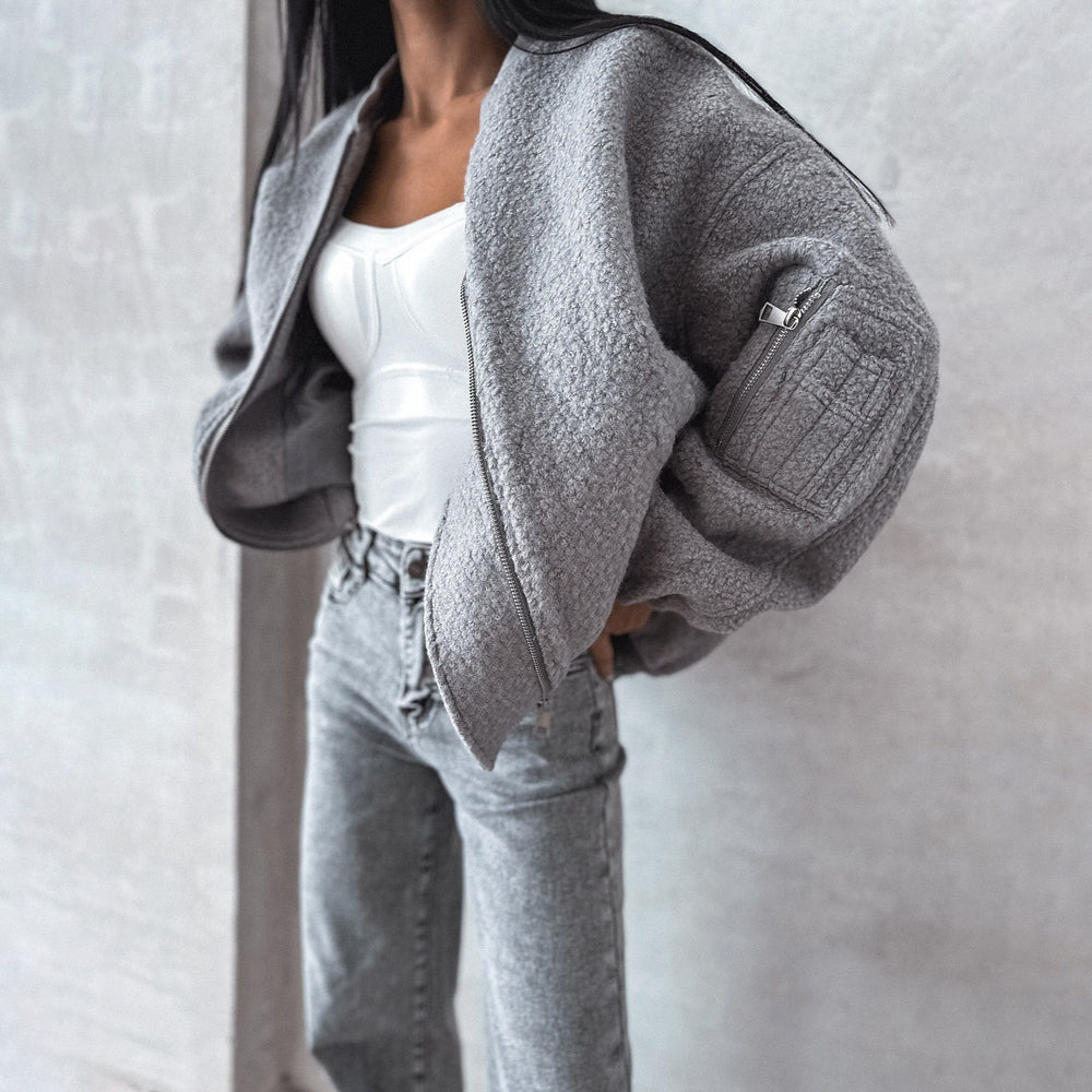 Women's Fleece Sweatshirt with Stand Collar