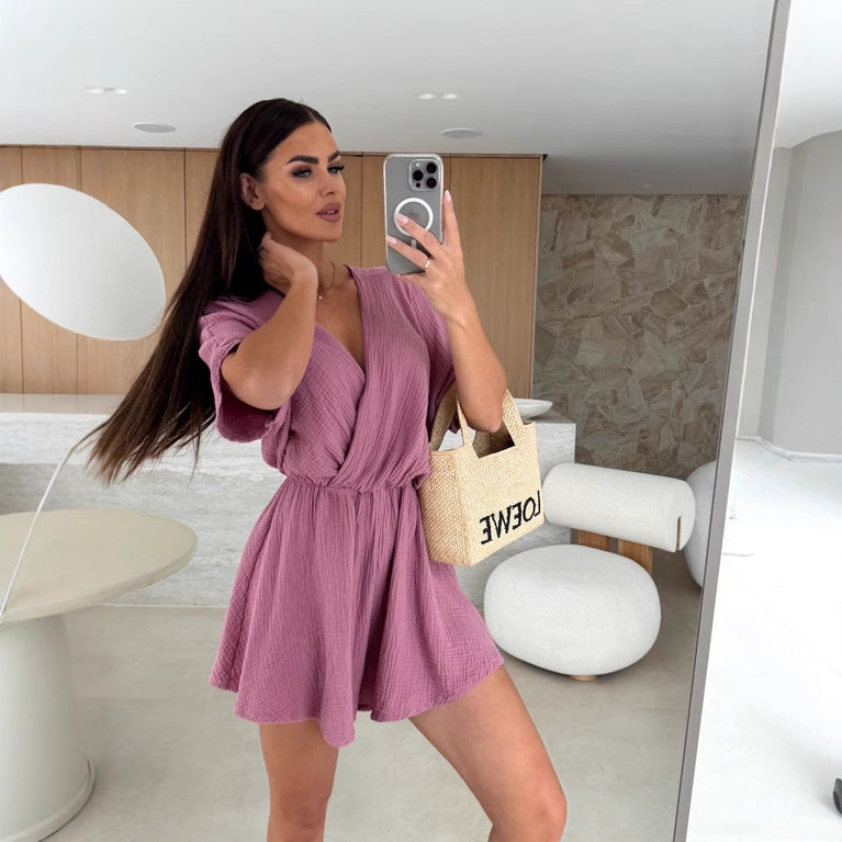 Summer V-neck fashion jumpsuit