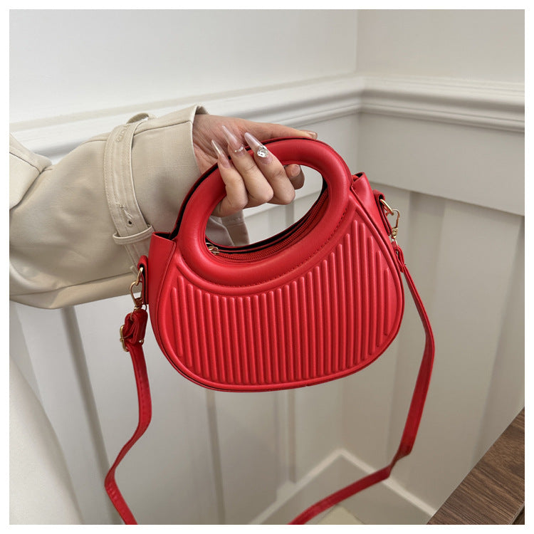 Dopamine Striped PU Shoulder Bag
