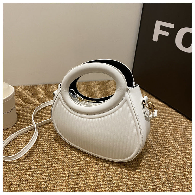 Dopamine Striped PU Shoulder Bag
