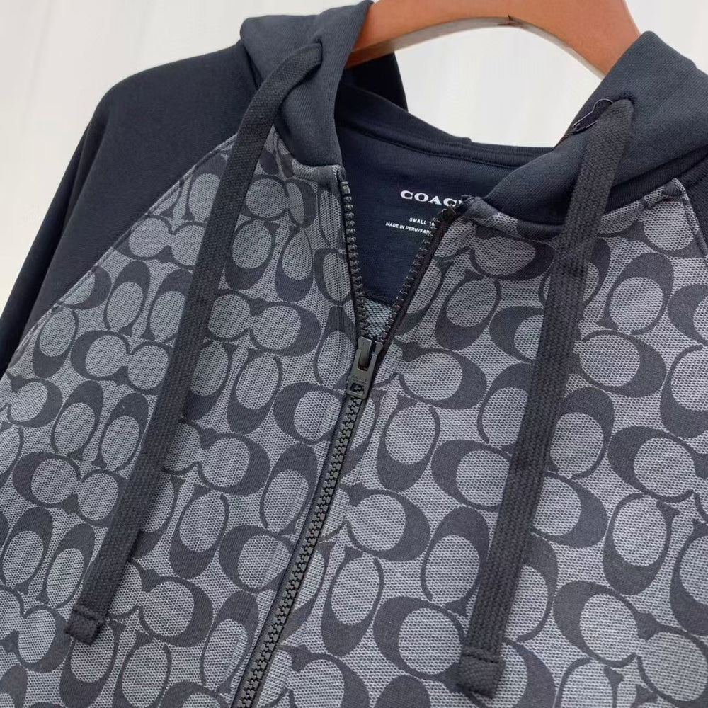 Coach zippered Designer Hooded Sweatshirt