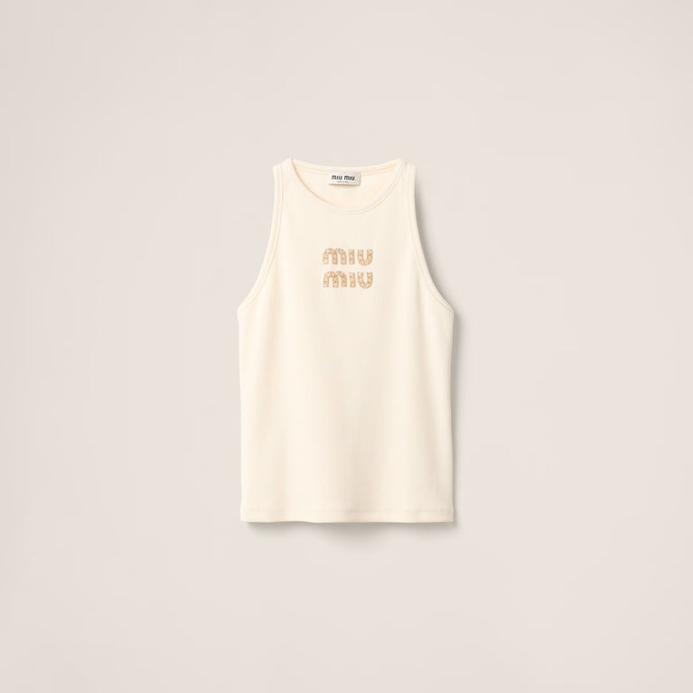 MIUMIU Premium-Top aus stylischem Rippstrick-Jersey
