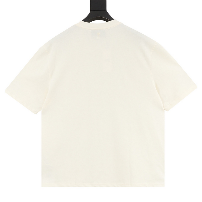 Ami Paris Striped Appliqué Square Tshirt