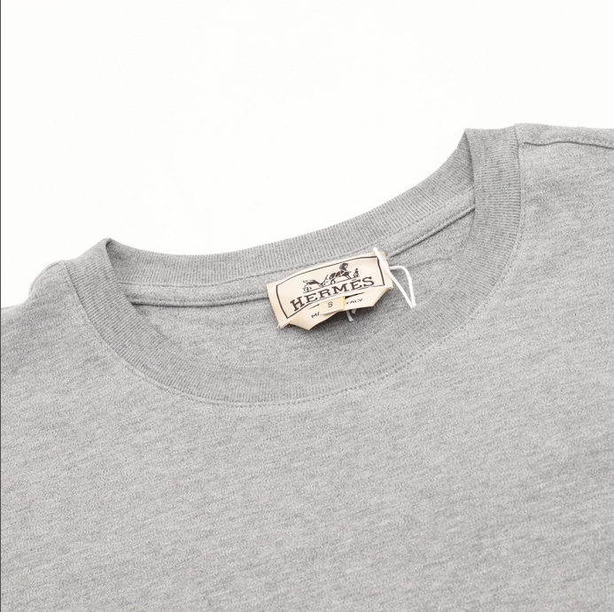 Hermes H Cheval Tshirt with Leather Detail