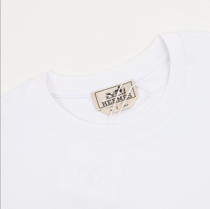 Hermes H Cheval Tshirt with Leather Detail