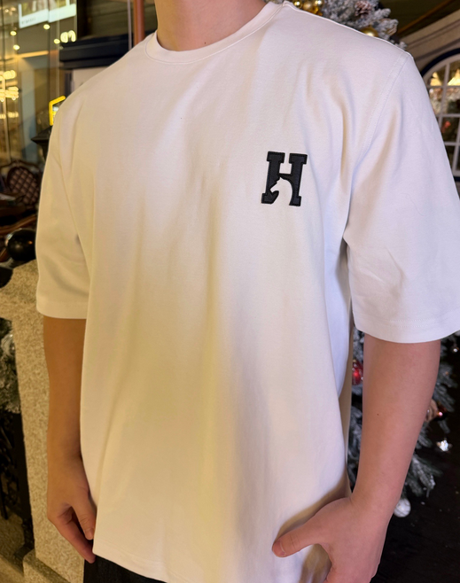 Hermes H Cheval Tshirt with Leather Detail