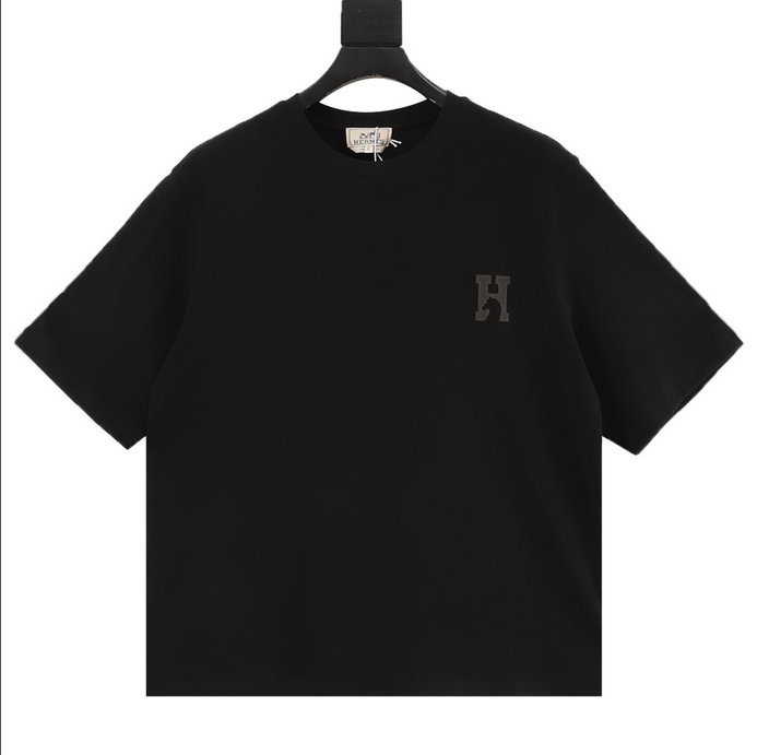 Hermes H Cheval Tshirt with Leather Detail
