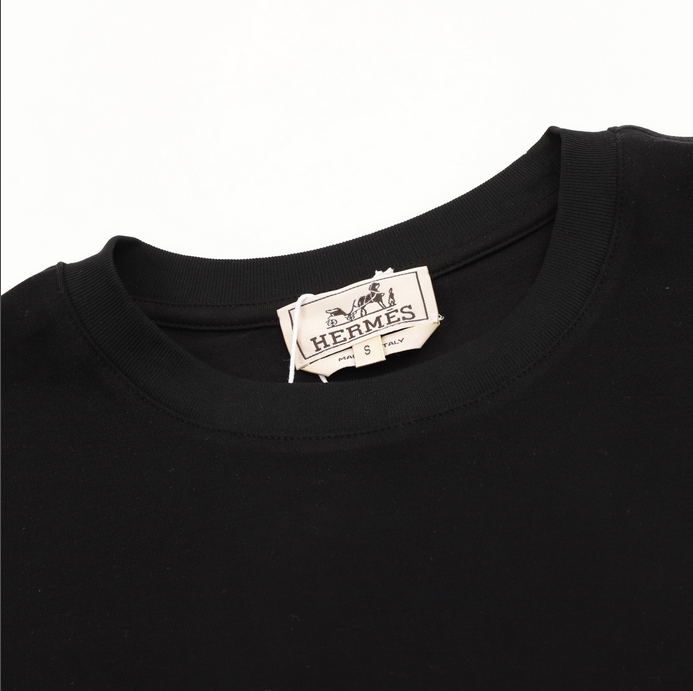 Hermes H Cheval Tshirt with Leather Detail