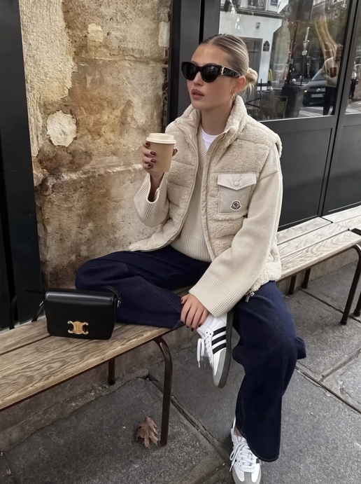 Moncler Merek down vest in teddy fabric