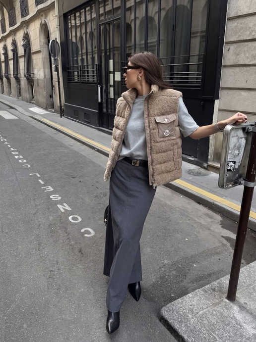 Moncler Merek down vest in teddy fabric