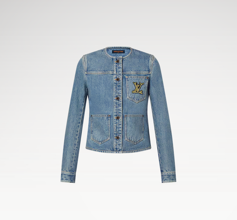 Louis Vuitton Damen-Jeansjacke im schicken, taillierten Stil