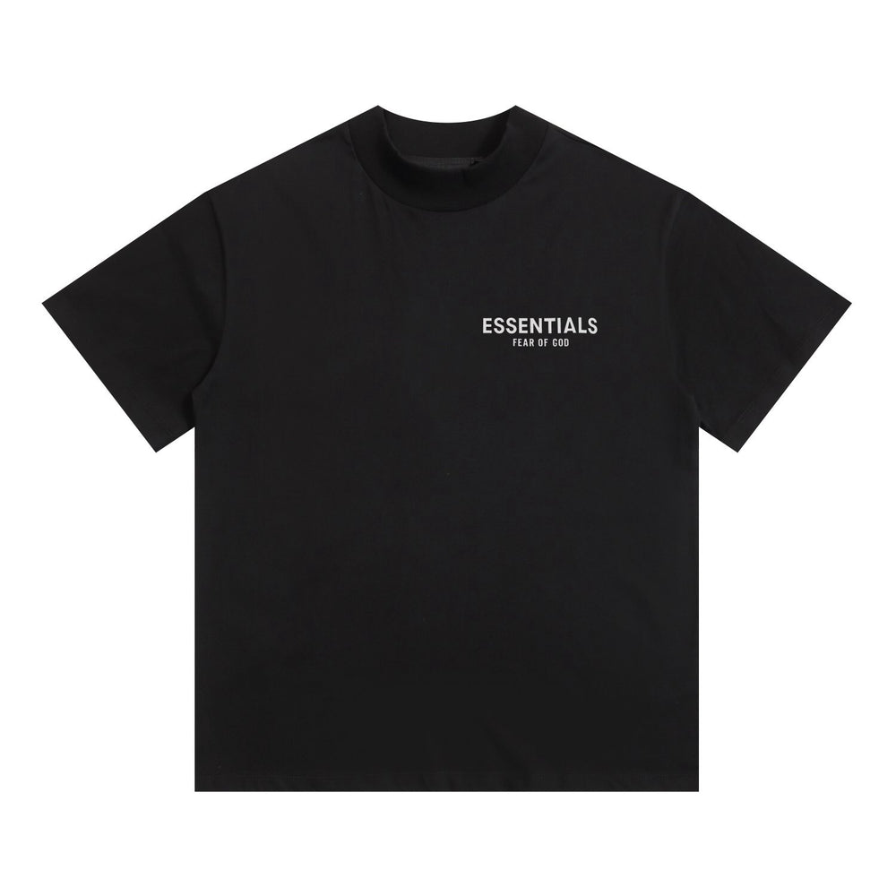 FEAR OF GOD ESSENTIALS Tshirt with Logo in black color featuring minimalist design and modern styling.