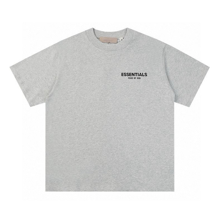 FEAR OF GOD ESSENTIALS Tshirt with Logo in dark gray color featuring minimalist design and modern styling.