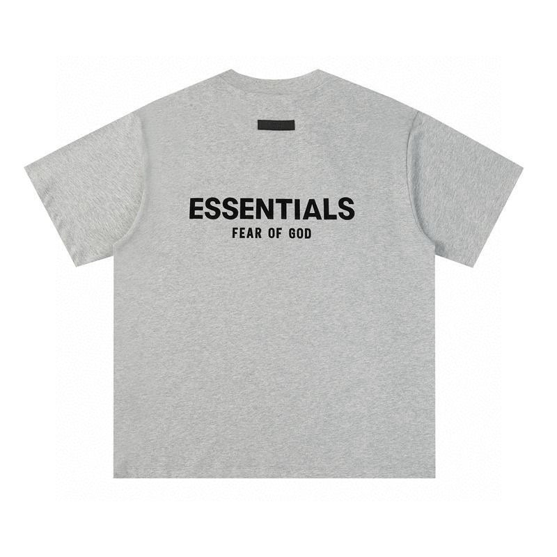 FEAR OF GOD ESSENTIALS Tshirt with Logo in dark gray color featuring minimalist design and modern styling.