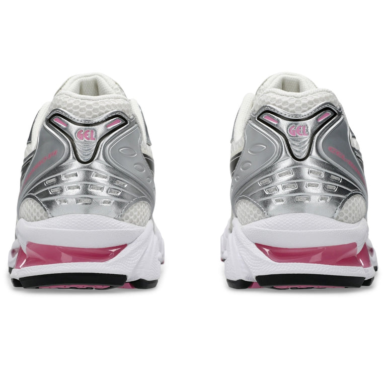 Asics Gel Kayano 14 Sweet Pink running shoes in silver and black with pink accents available for sale. Asics Gel Kayano 14 Sweet Pink running shoes in silver and black with pink accents available for sale.