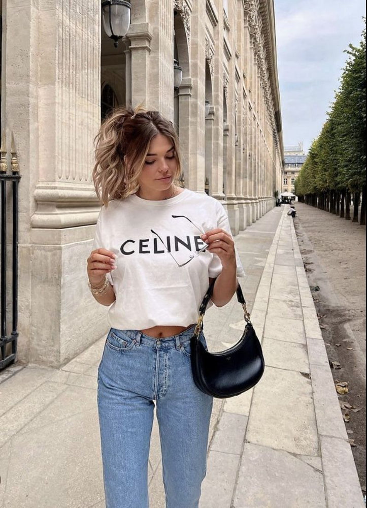 Celine Relaxed T-Shirt aus Baumwolle
