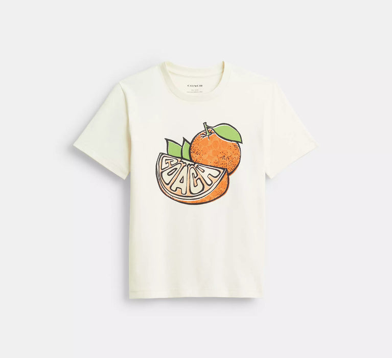 Coach Bio-Baumwoll-Freizeit-T-Shirt in Orange