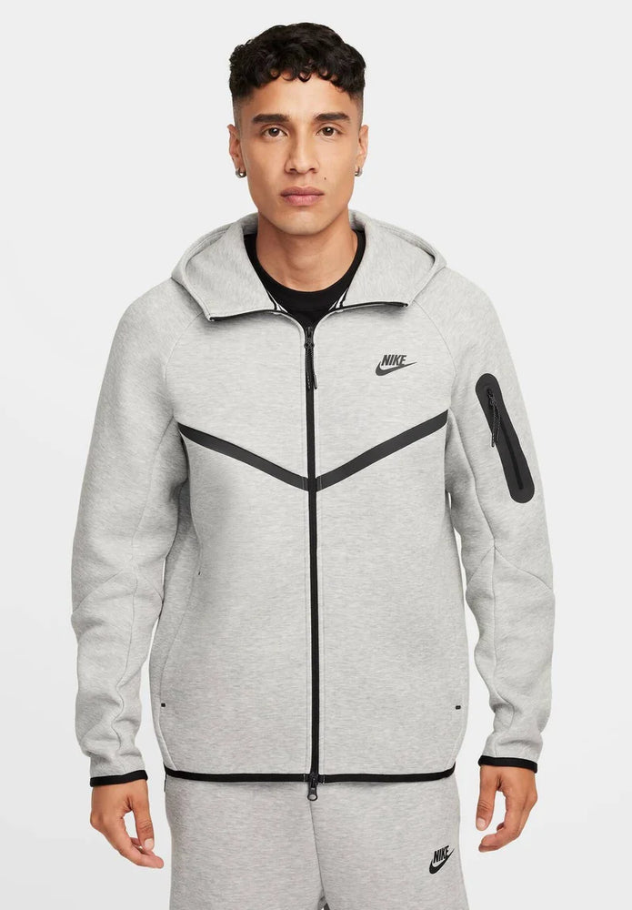 Shop Nike Sportswear Tech Fleece Hoodie & Joggers Set Grey for warmth, comfort, and style. Perfect for everyday wear with a sleek modern fit.