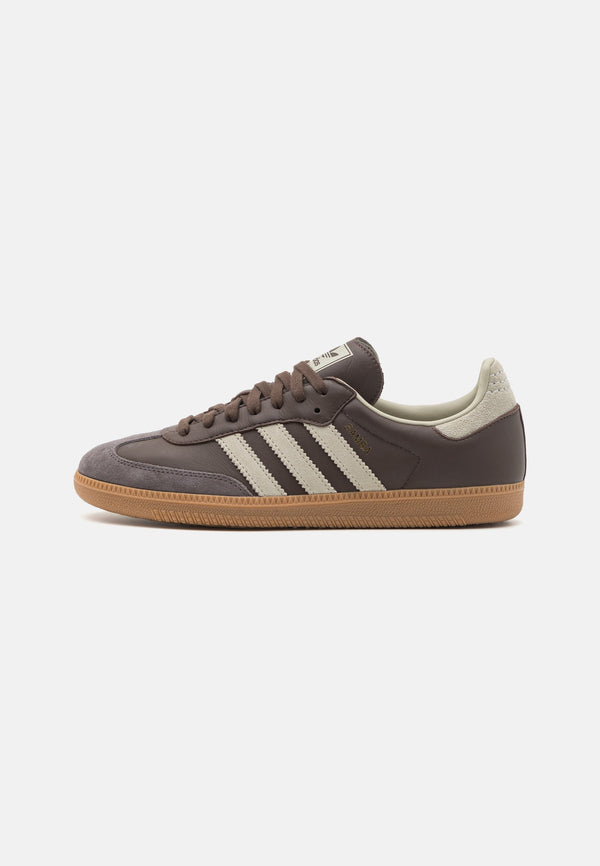 Adidas Samba OG Brown Putty Grey shoe featuring dark brown and putty grey colors at Volonka Store.