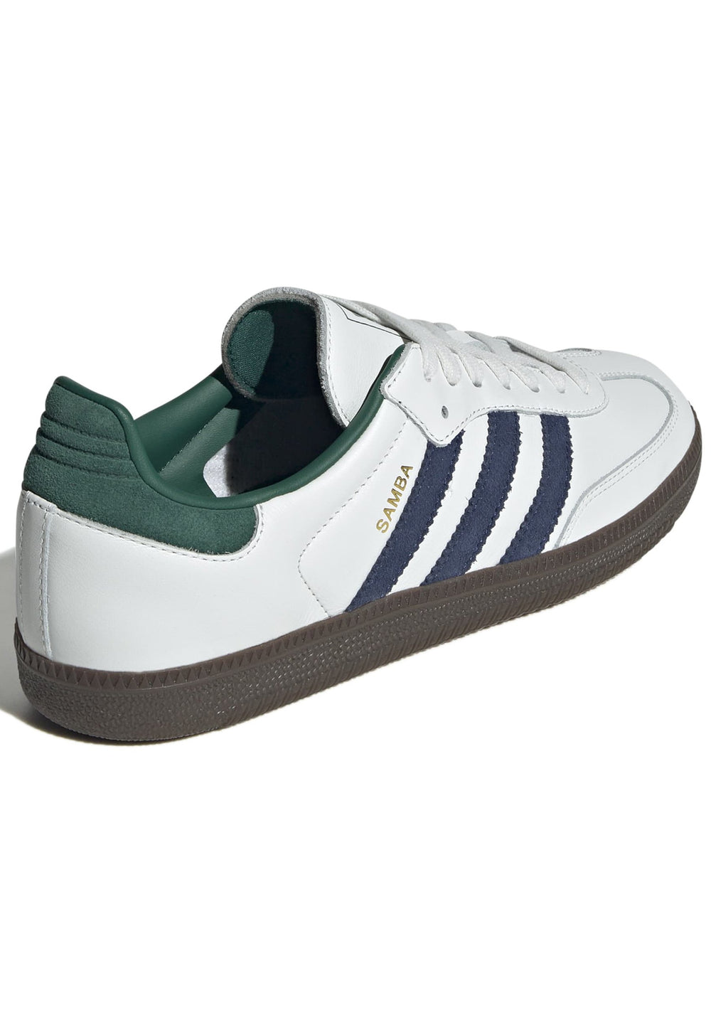 Adidas Samba OG Unisex Blkwhi Green of classic soccer sneakers with white and green color scheme at Volonka.