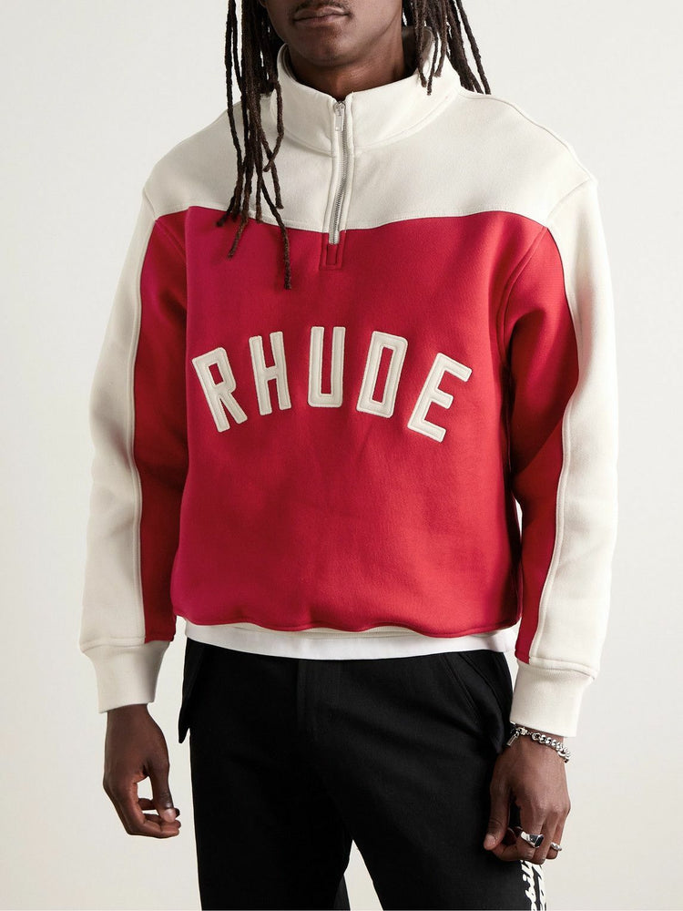 RHUDE Unisex sports half zipper sweatshirt pants set