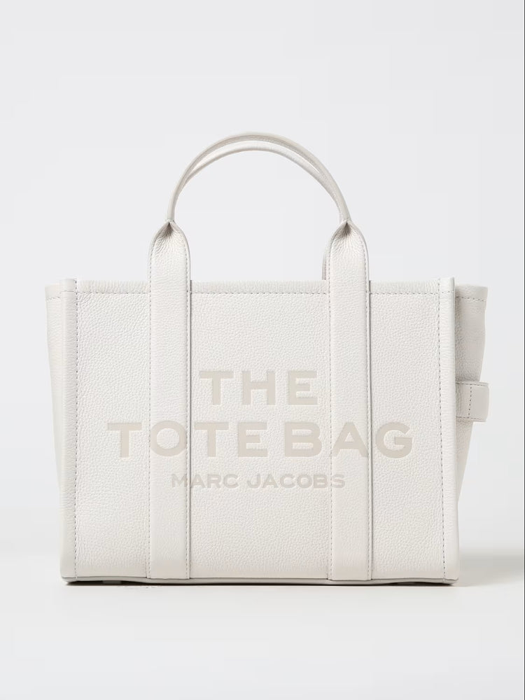 Marc Jacobs Shopper Tote Bag Leather White displayed, showcasing its elegant design and craftsmanship at Volonka.