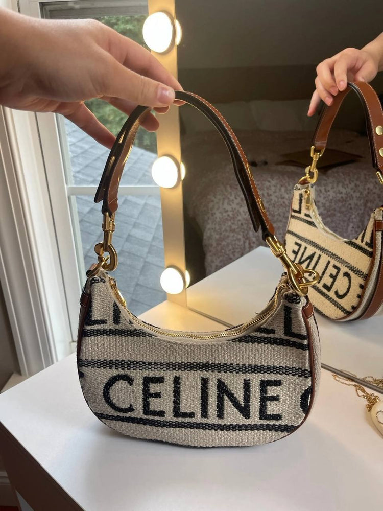 CELINE Textile Medium Ava Shoulder Bag