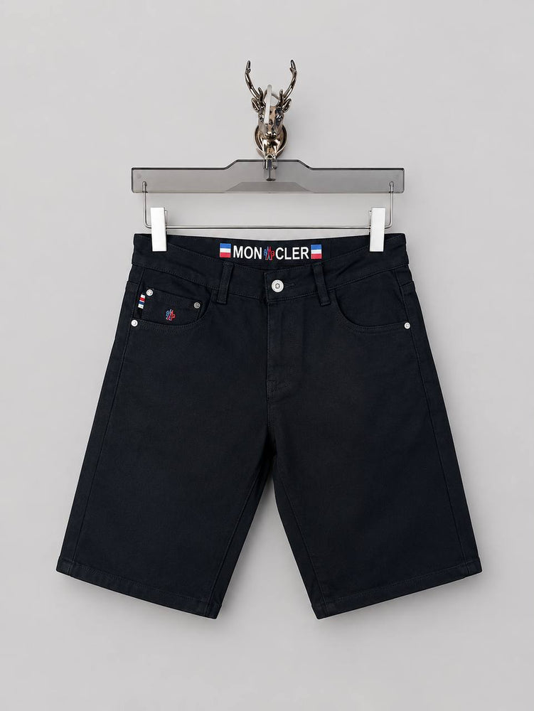 Moncler Black Denim Shorts